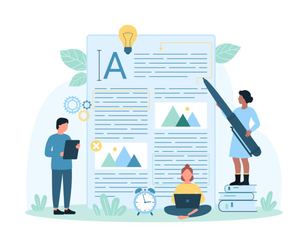 ilustrações de stock, clip art, desenhos animados e ícones de original content creation, development, storytelling and copywriting by tiny copywriters - criação de conteúdo
