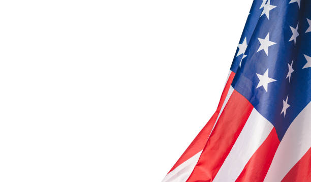 istock Part of the American flag is on a white background 1717963521