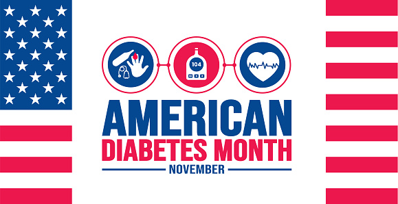 November is American Diabetes Month background template. Holiday concept.