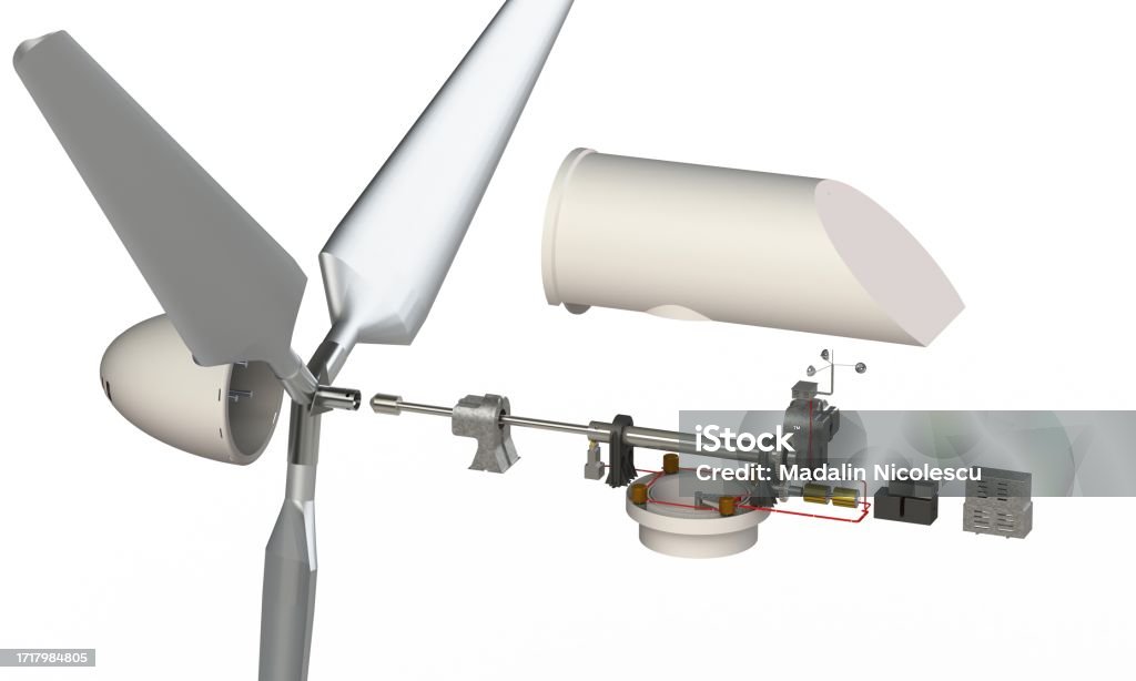 Windmill Element Windmill Electric Components In Exploded View Stock Photo - Download ...