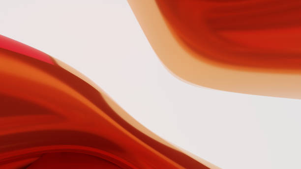 istock Abstract orange background with waving geometry. 3d illustration 1718091920