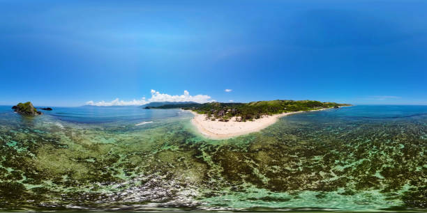 istock Sandy beach and turquoise water. Philippines. VR 360. 1718091930