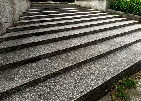 Abstract stairs in black and white, abstract steps, stairs in the city, granite stairs, often stone stairs seen on monuments and landmarks