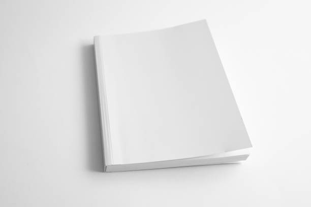 Mockup of white book, notebook, copybook, blank notepad cover on white background. Layout mock up ready for your design preview.