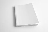 Mockup of white book, notebook, copybook, blank notepad cover on white background. Layout mock up ready for your design preview.