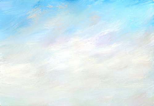 painted sky with light clouds in soft pastel colors