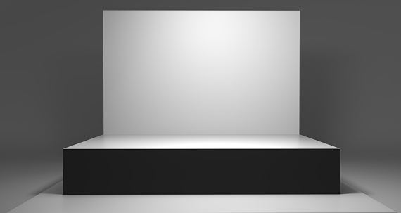White blank exhibition wall, scene backdrop