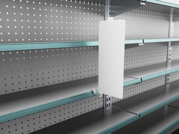 Set of empty shelves with blank stopper