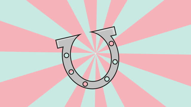 Animated video of a horseshoe with a rotating background