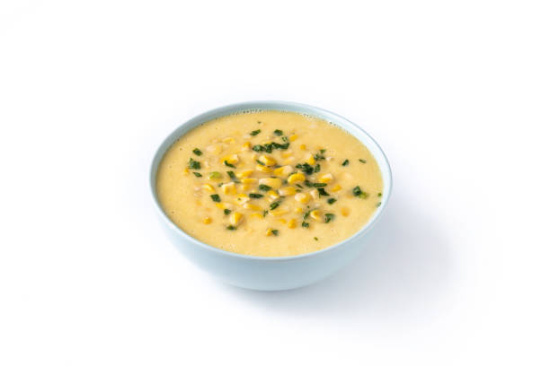 istock Corn soup in white bowl isolated on white background 1718192910