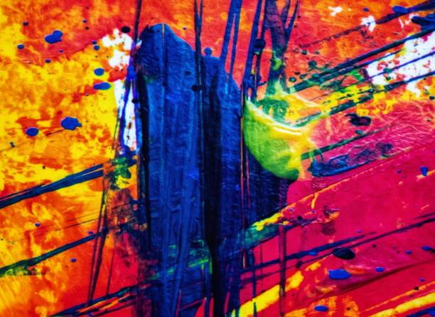 istock Abstract texture red yellow blue watercolor background for design element 1718214033
