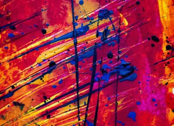 istock Abstract texture red yellow blue watercolor background 1718215119