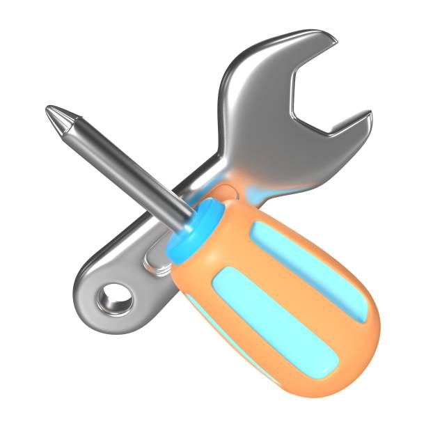 istock Screwdriver and wrench 3D Illustration Icon 1718222856