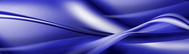 istock image of wavy elements in blue colors. Horizontal banner 1718223401