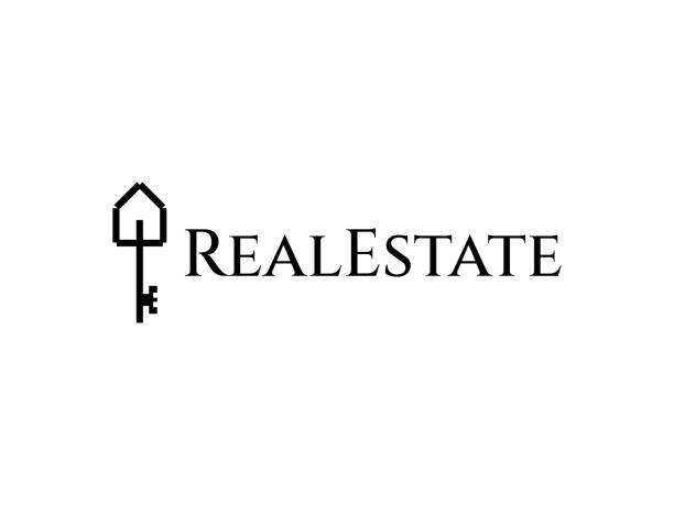 ilustrações de stock, clip art, desenhos animados e ícones de luxury royal key real estate house mortgage hotel logo design - house real estate key residential structure