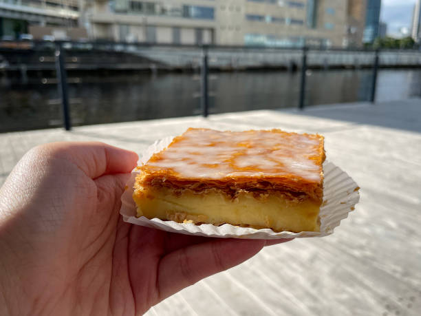 istock Mille-feuille with custard cream sandwiched between pie crust 1718270752