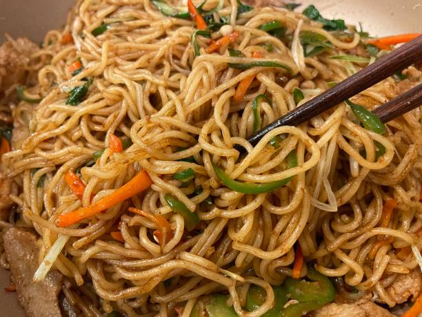 istock Fried noodles stir-fried with sauce 1718270796