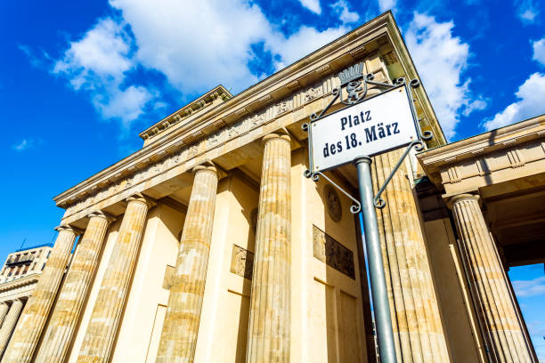 istock Brandenburger Tor with Street sign 1718271921
