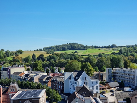 View over Valkenburg from the hill with the ruins