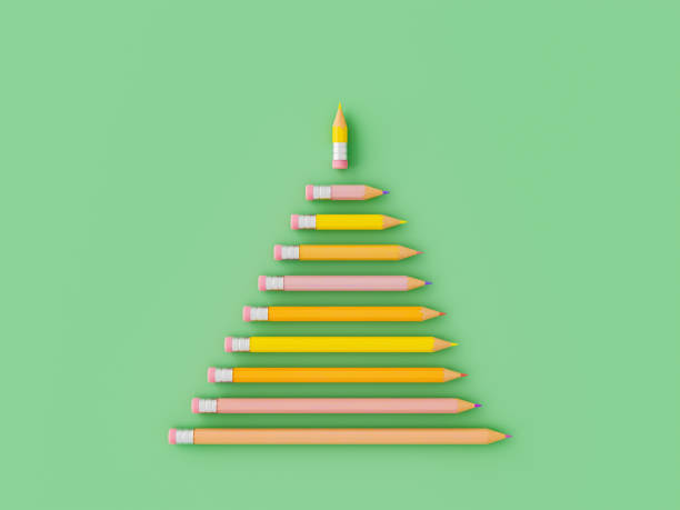 istock Creative Christmas tree made of pencils 1718328929