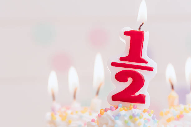 istock Half birthday. Baby birthday cake. 1718384804