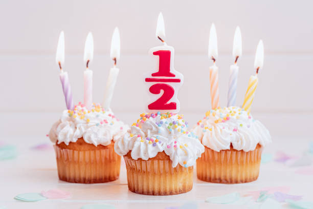istock Half birthday. Baby birthday cake. 1718384808