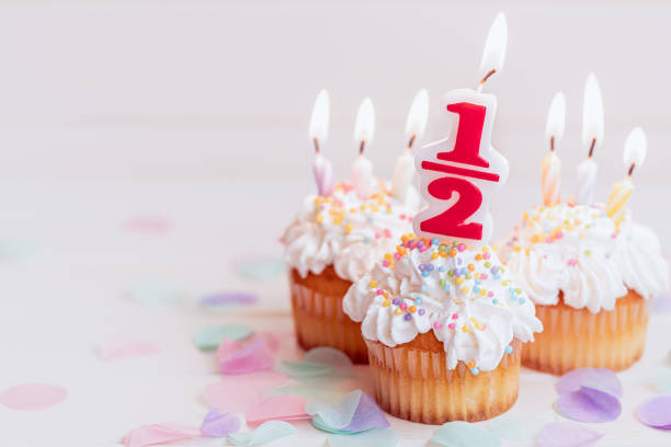 istock Half birthday. Baby birthday cake. 1718384809