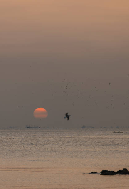 istock Beautiful sunset over by horizon. 1718386466