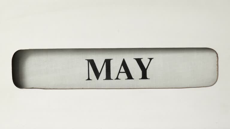 Vintage office calendar moving from April to May