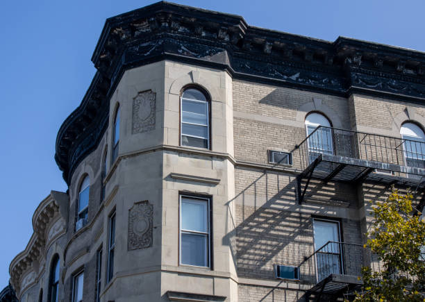 istock white blue buildings in Brooklyn new york 1718406943
