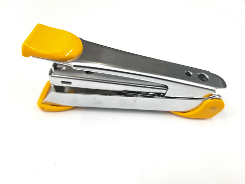 Close up of stapler in white background