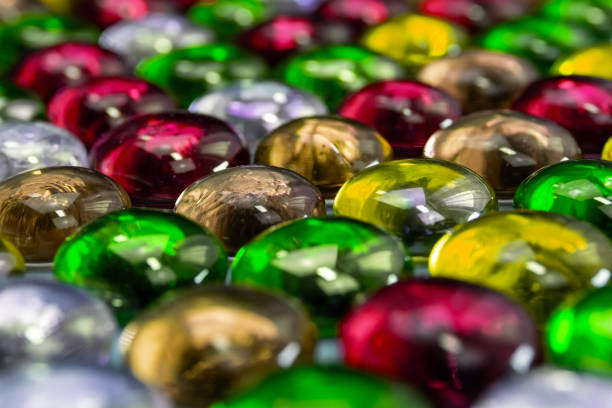 istock Colorful glass drops background, beautiful abstract texture with place for text 1718454116