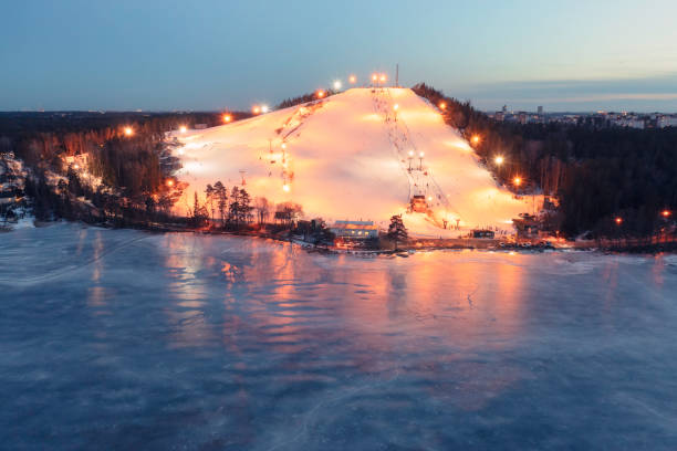 Ski slope on a winter afternoon