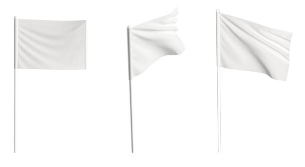 istock White Flag waving in the wind on flagpole. Isolated flag 1718505626