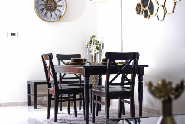 istock Brown Dining table in the room with chairs 1718512760