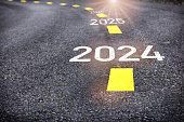 Year 2024 to 2026 written on the road