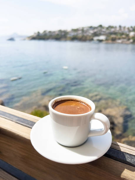 istock cup of Turkish coffee over sea in Turkey 1718519888