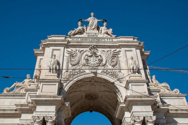 istock The famous arch on Praca do Comercio, Lisbon, Portugal 1718596861