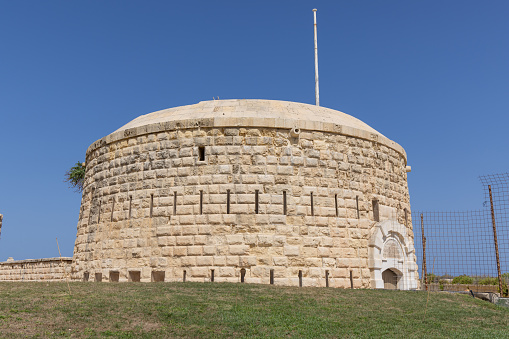 Castillo de San Marcos National Monument - the ancient Spanish fortress, the major tourist attraction and landmark in Saint Augustine, Florida. Extra-large, high-resolution  stitched panorama.