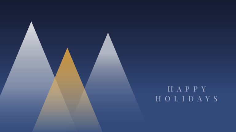 Happy Holidays greeting card with snow. 4k animation.