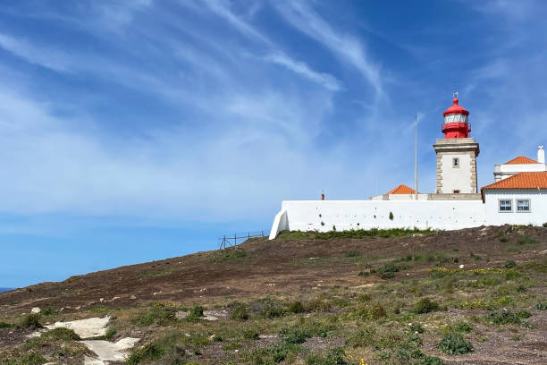 istock Beautiful old lighthouse against blue sky, Cape Da Roca, Cabo da Roca, Portugal 1718673359