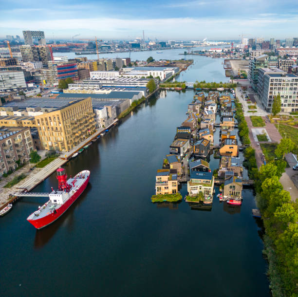 istock Floating houses in Amsterdam North District. 1718689049