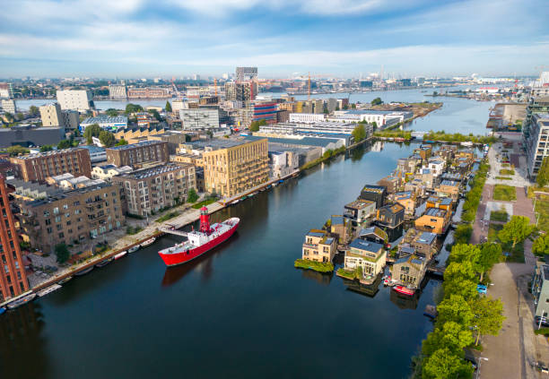 istock Floating houses in Amsterdam North District. 1718689579