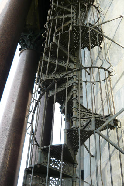istock Beautiful wrought iron spiral staircase 1718695089