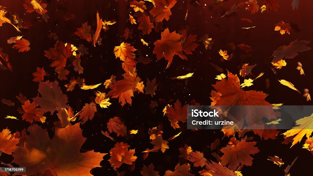 Maple Leaves 01 3D illustration Background for advertising and wallpaper in nature and advertising scene. 3D rendering in decorative concept Abstract Stock Photo