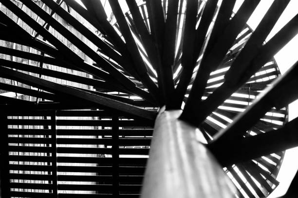 istock Abstract view of a fire escape stairwell. 1718716544