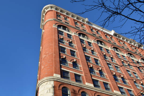 istock Building facades with windows, modern architecture, cityscape scenery 1718734144