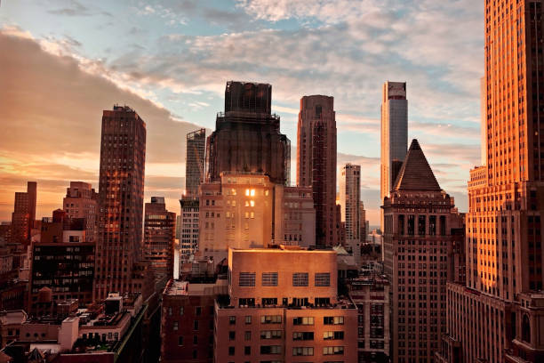 istock Skyscrapers on New York City, Manhattan modern architecture 1718749536