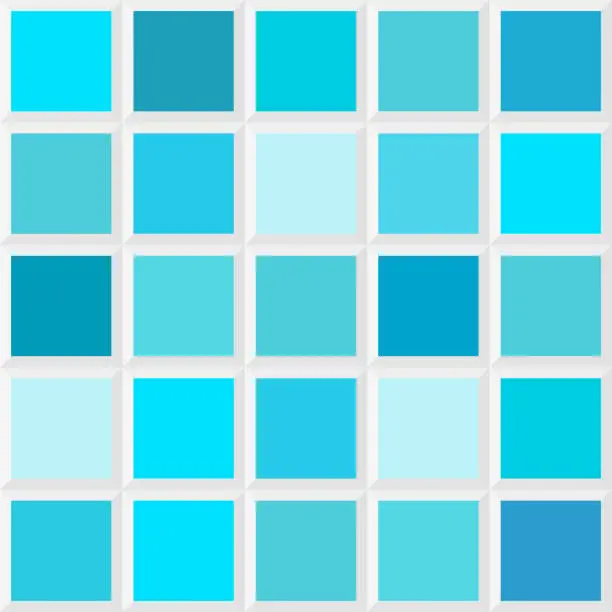 Vector illustration of Blue Caribbean, tile palette color sccheme, design element