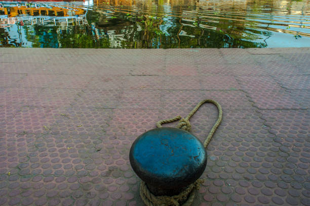 01 22 2013 Capstan at Boat Jetty Alappuzha waterways Kerala INDIA Asia